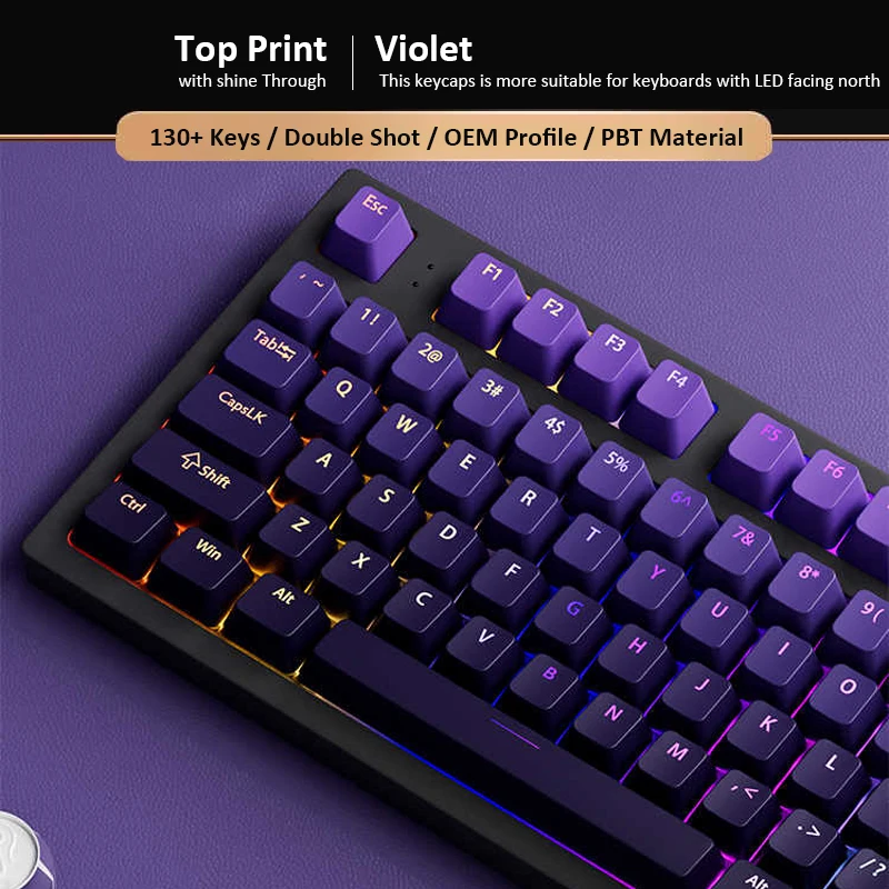 Gaming Keyboard Top - 커스텀 그라디언트 바이올렛 OEM 프로파일 상단