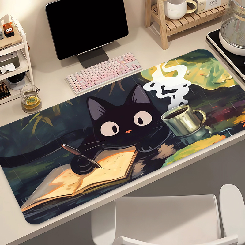 Gaming Keyboard Nearby - 귀여운 검은 고양이 실리콘 소프트 게이밍