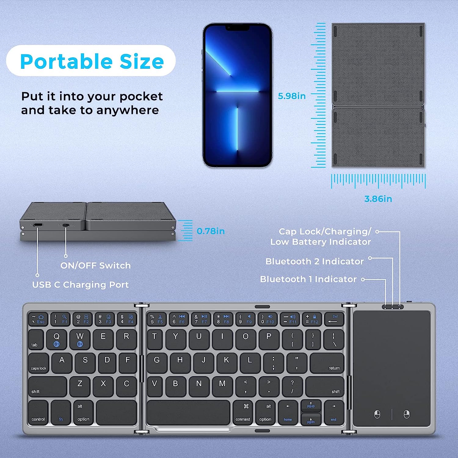Rog Ally 여행용 접이식 블루투스 키보드, 삼중  - Gaming Keyboard Asus 리뷰 및 가격