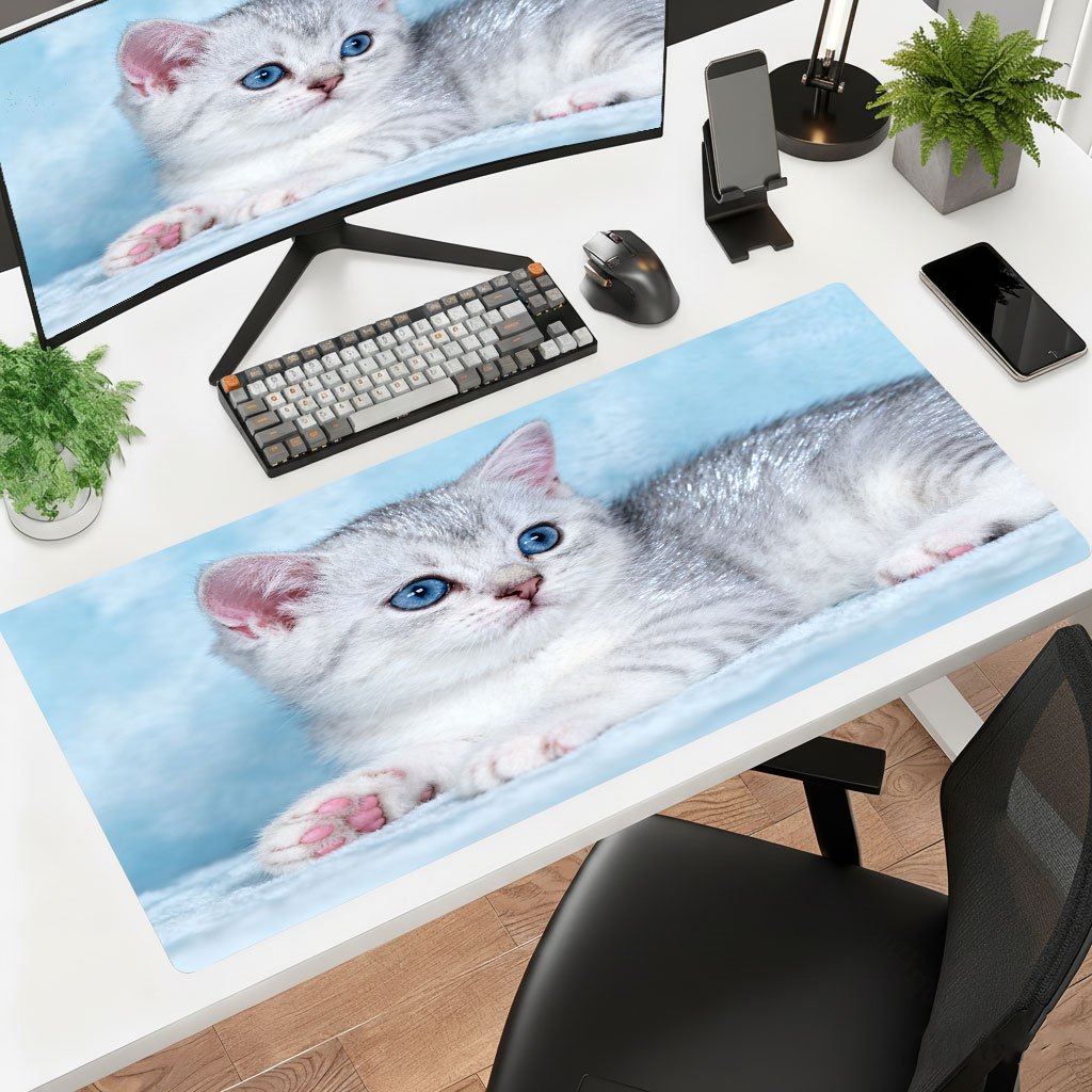 브랜드 아이언 아트 데스크 매트 귀여운 새끼 고양이 미 - Gaming Keyboard Brand 리뷰 및 가격