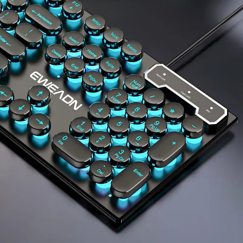 레트로 펑크 기계식 느낌 키보드 마우스 세트 유선 무선 - Gaming Keyboard Nearby 리뷰 및 가격