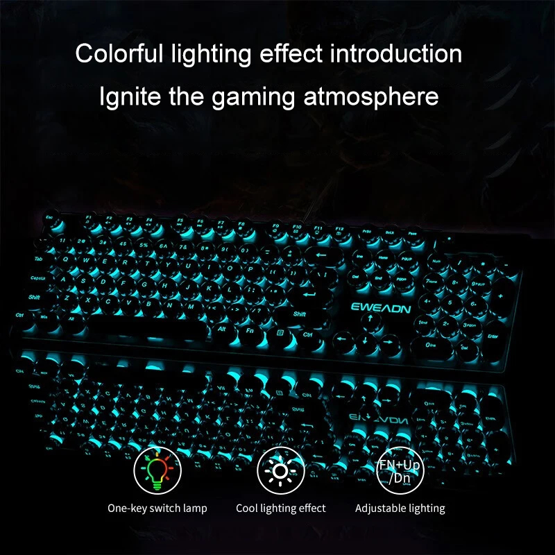 레트로 펑크 기계식 느낌 키보드 마우스 세트 유선 무선 - Gaming Keyboard Nearby 리뷰 및 가격