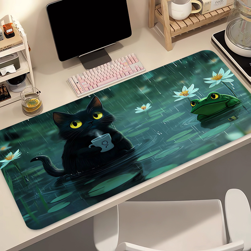 귀여운 검은 고양이 실리콘 소프트 게이밍 마우스 패드  - Gaming Keyboard Nearby 리뷰 및 가격